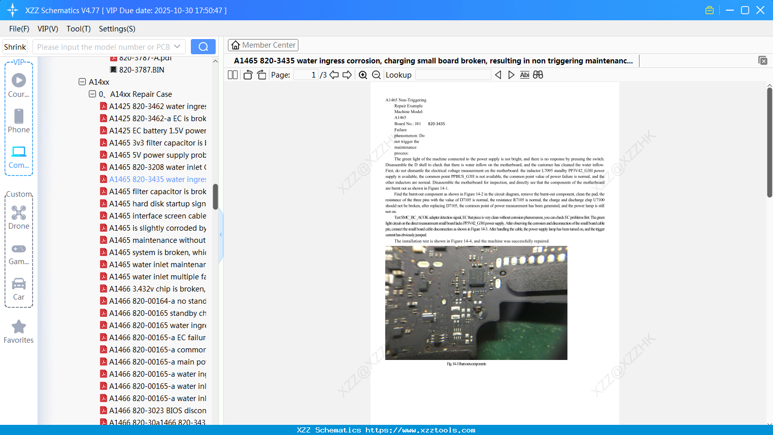 Laptop Apple A1465 820-3435 Water Ingress Corrosion, Charging Small Board Broken, Resulting In Non Triggering Maintenance